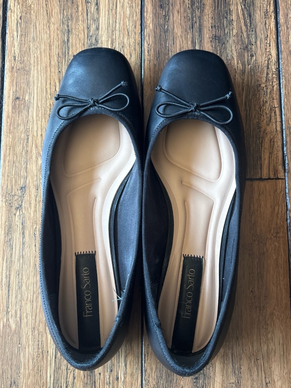 Franco Sarto Black Ballet Flats with Bow